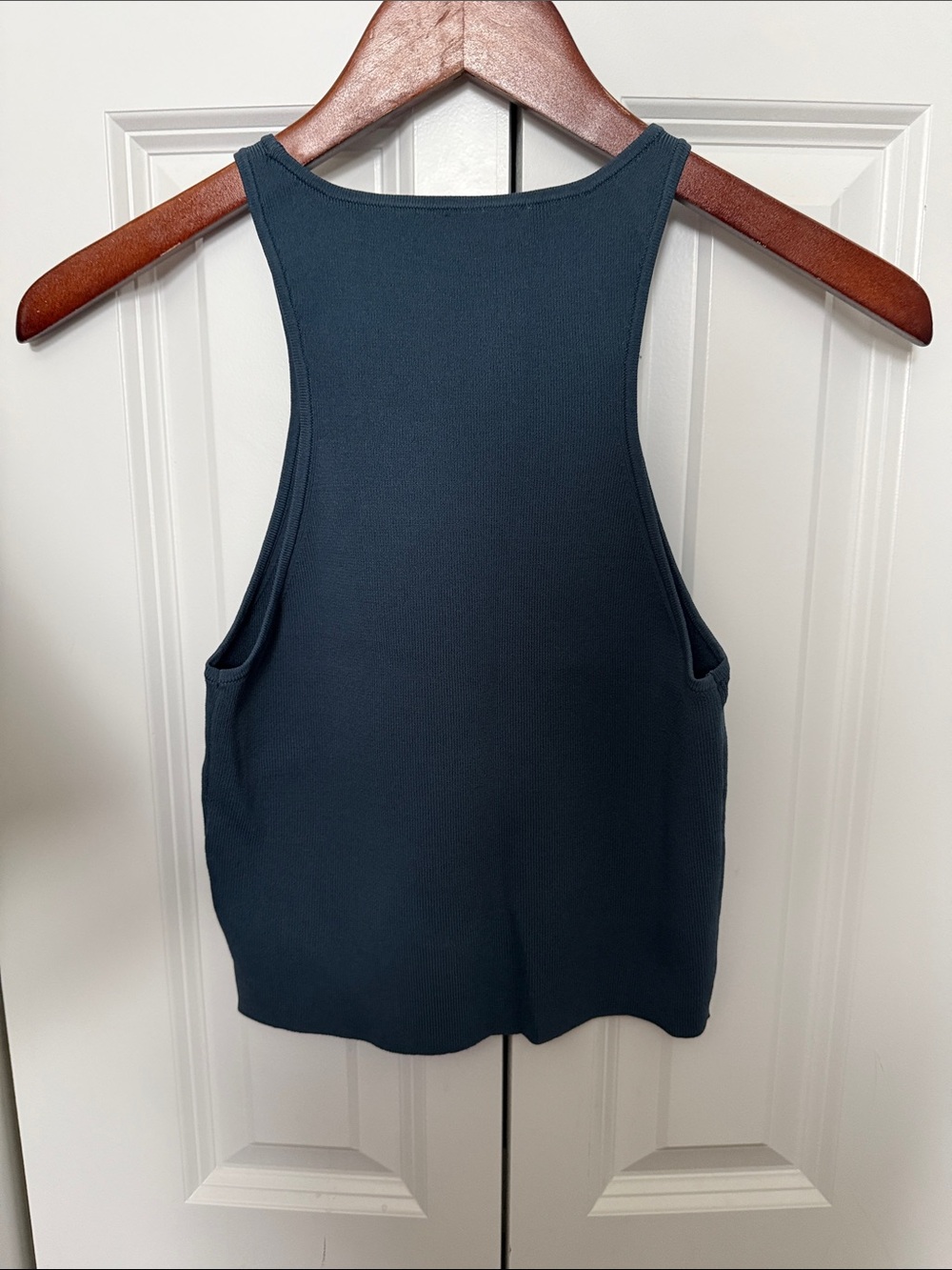 J. Crew Teal Ribbed Racerback Crop Tank - Picture 3 of 3